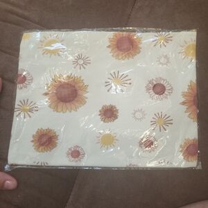 Sunflower Print Cosmetic Bag